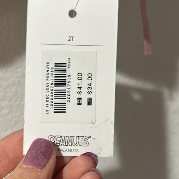 Janie and Jack Valentine’s Snoopy Long Sleeve Tee - Picture 4 of 5